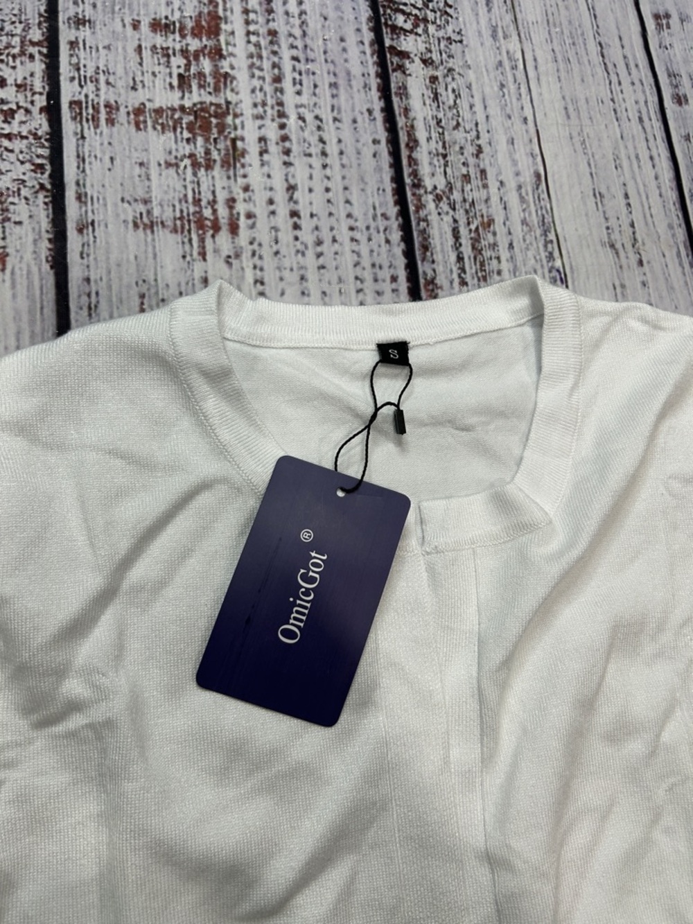 OmicGot White Open-Front Cropped Cardigan with Tag - Picture 3 of 4